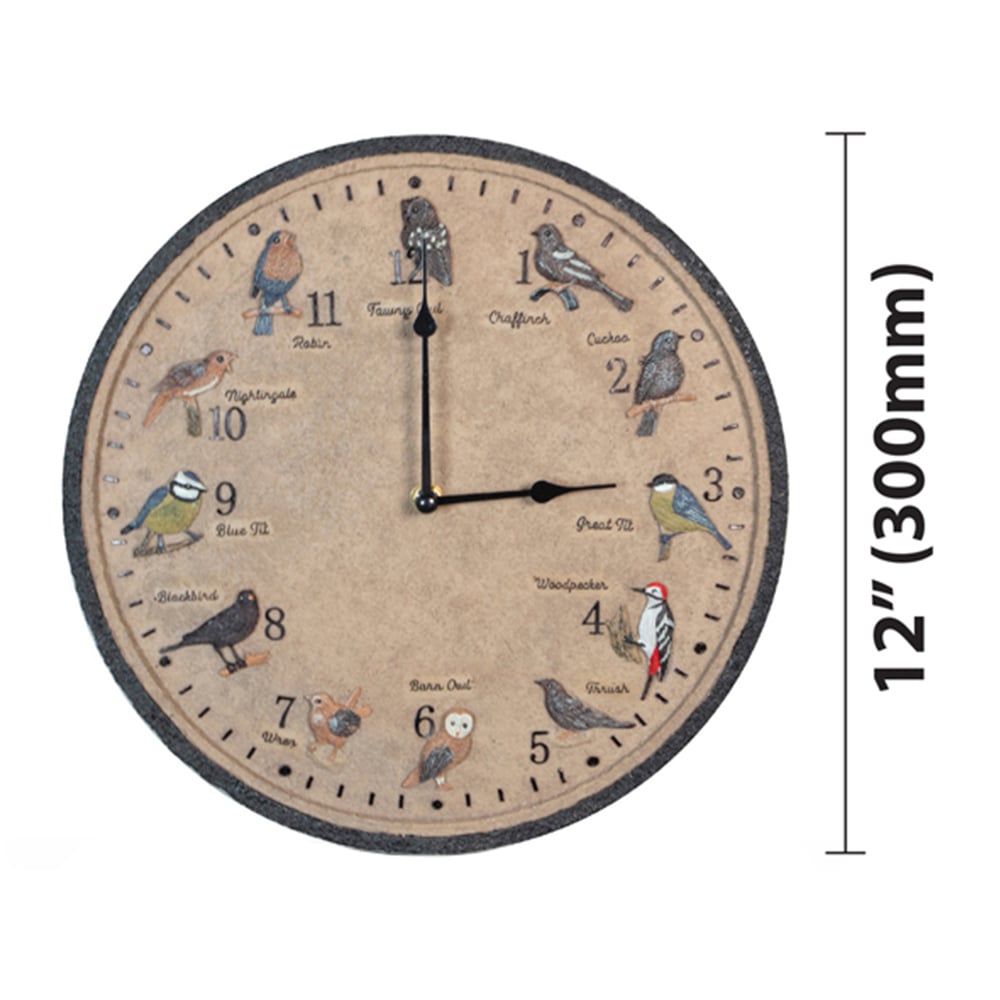 St Helens Garden Birds Round Garden Clock 30cm Image 4