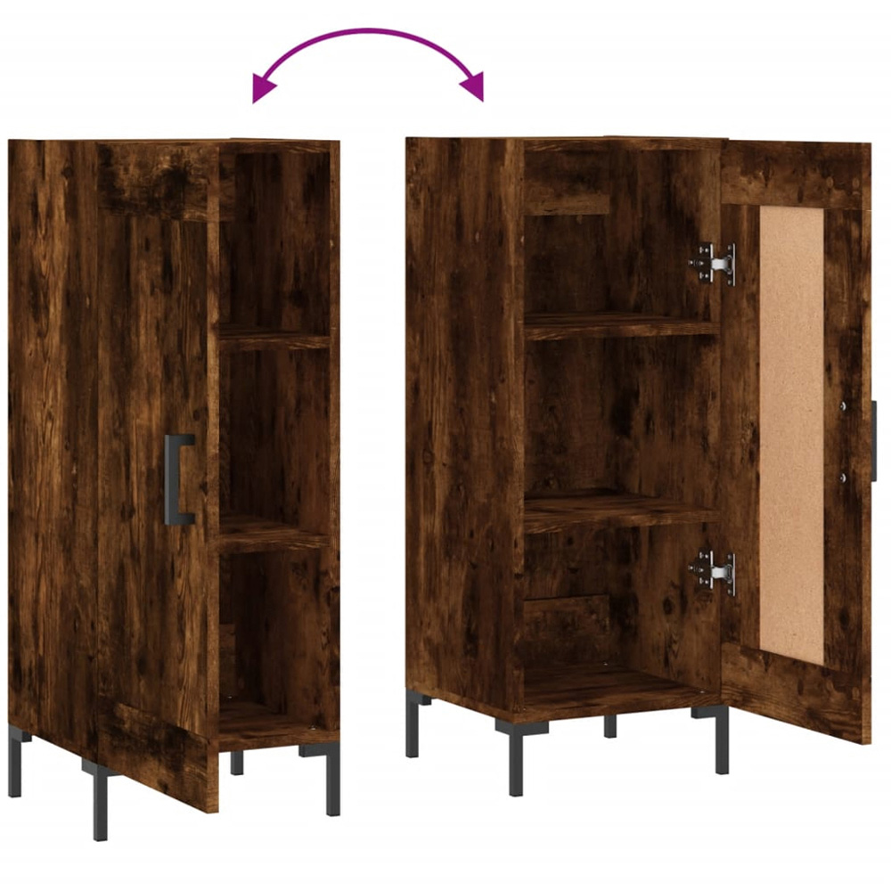 vidaXL Single Door Smoked Oak Sideboard Image 9