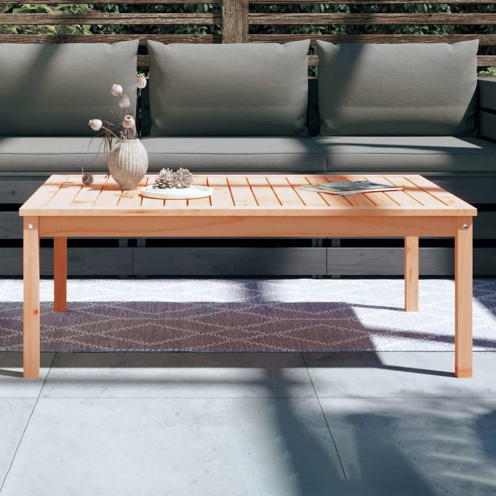 vidaXL Natural Solid Douglas Wood Slatted Garden Table 121 x 82.5cm Image 1