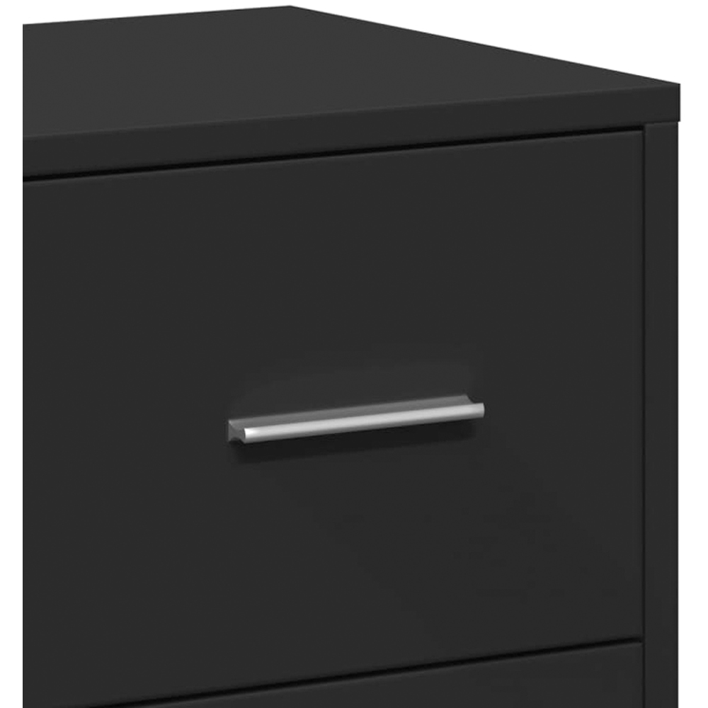 vidaXL Single Door 4 Drawer Black Wooden Sideboard Image 7