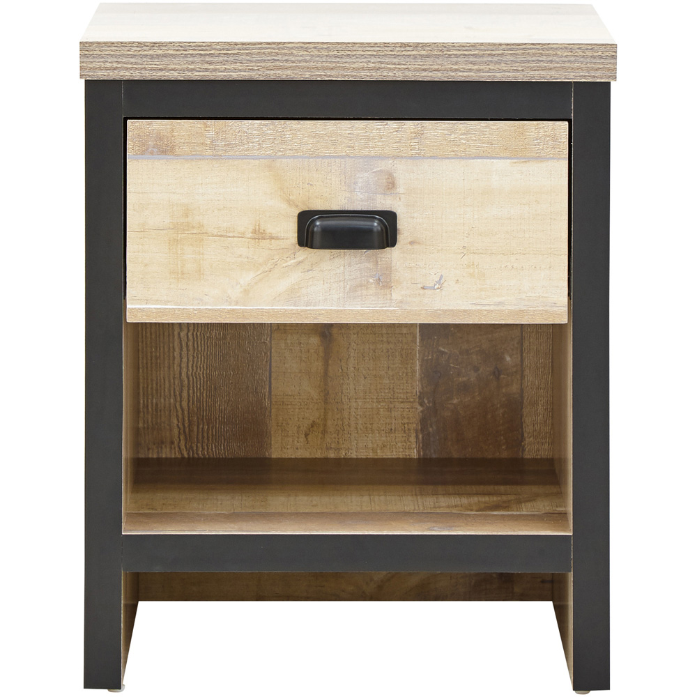GFW Boston Single Drawer Oak Lamp Table Image 2