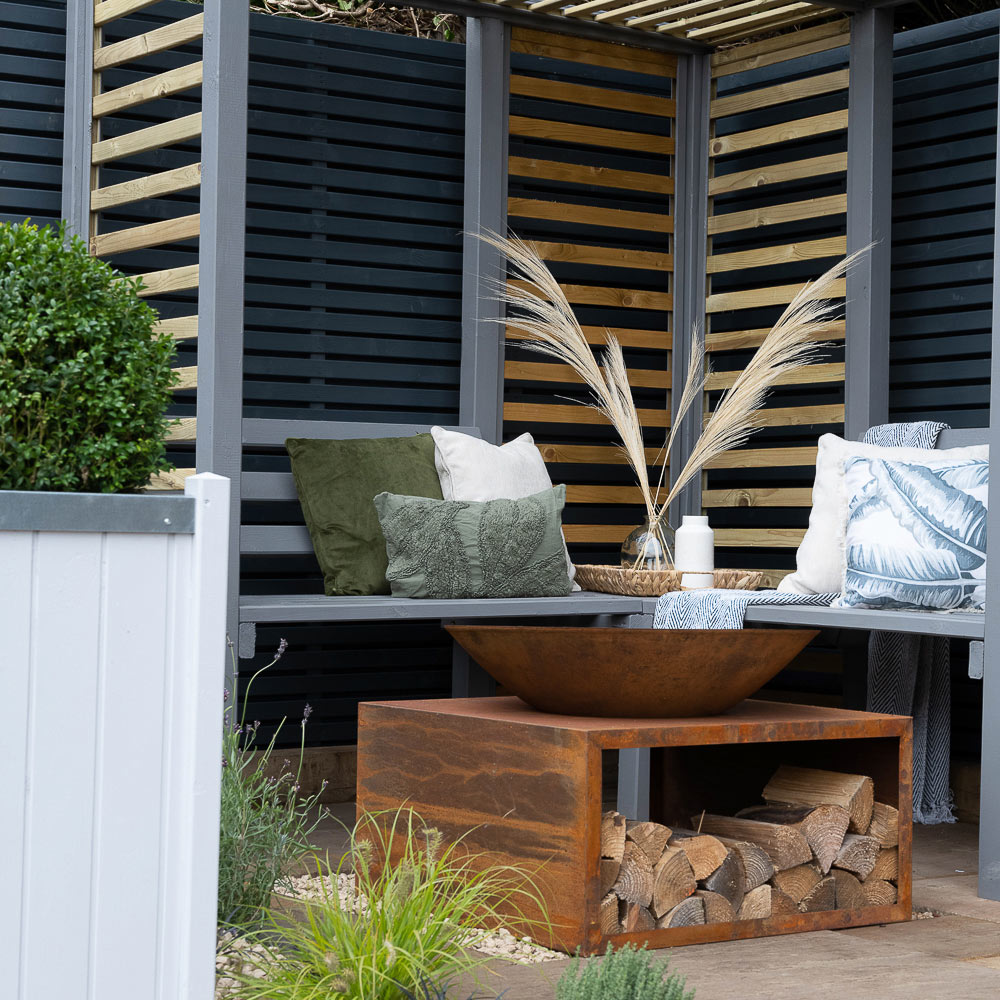 Forest Garden Firenze 4 Seater 6.4 x 5.9 x 5.9ft Corner Arbour Image 5