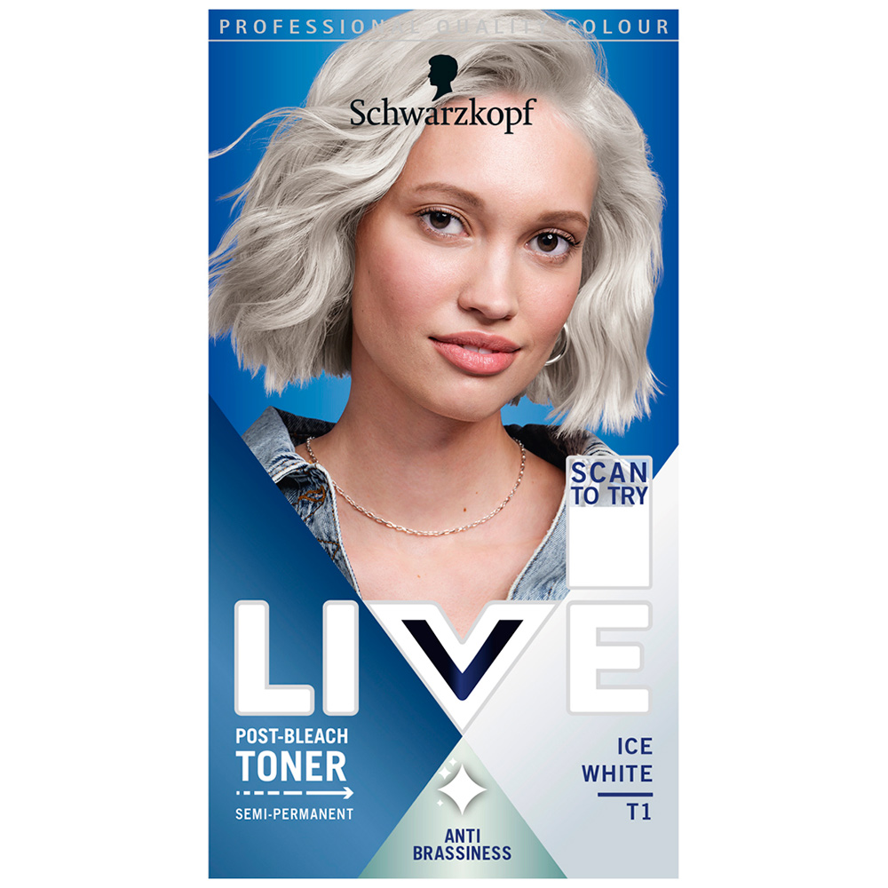 Schwarzkopf LIVE Post Bleach Toner Ice White T1 Wilko
