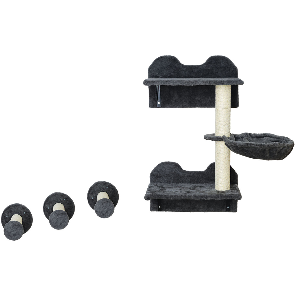 Wall Mounted Cat Tree Set Black Image 1