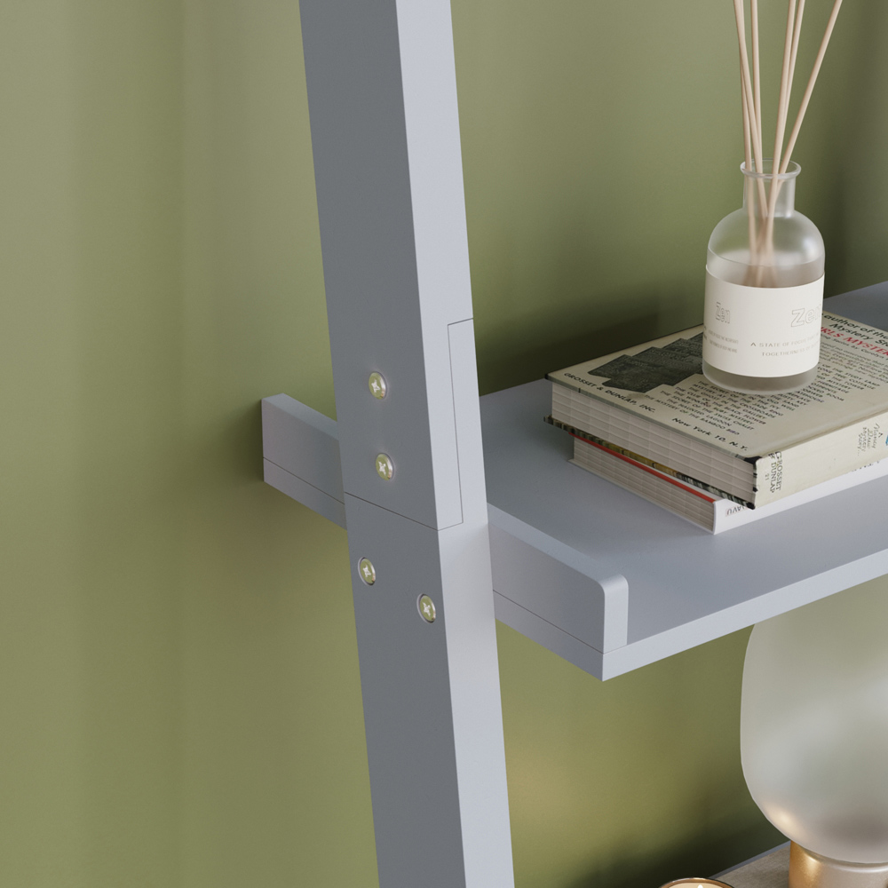 Vida Designs York 5 Shelf Grey Ladder Bookcase Image 5
