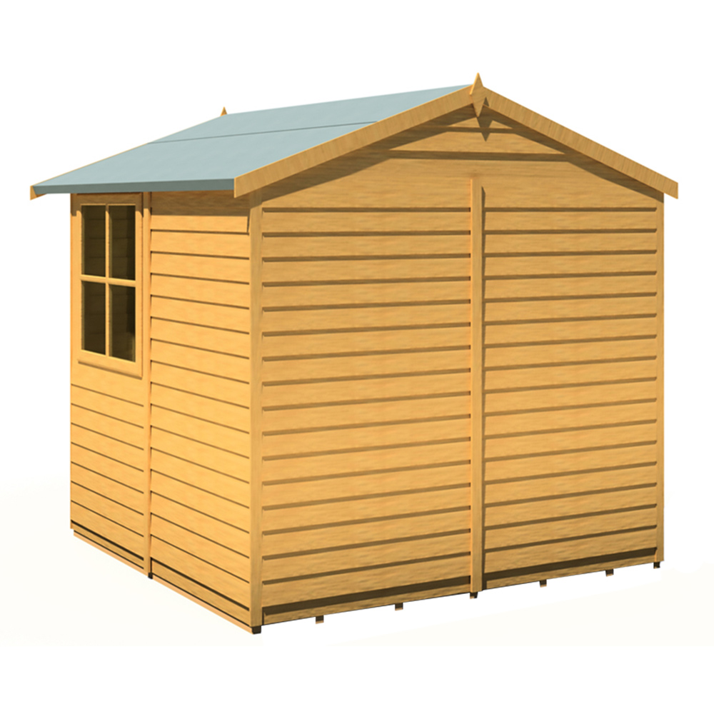 Shire 7 x 7ft Double Door Dip Treated Overlap Apex Shed Image 1