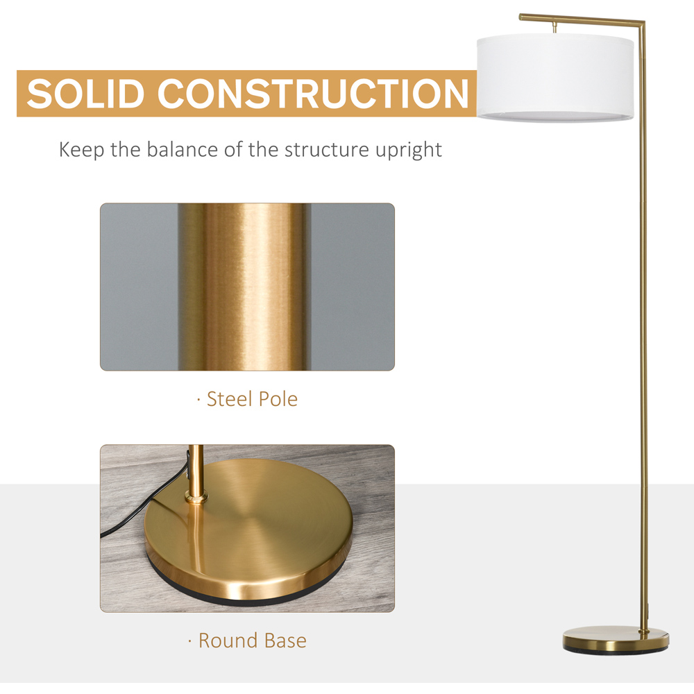 Portland Gold and White Floor Lamp Image 5