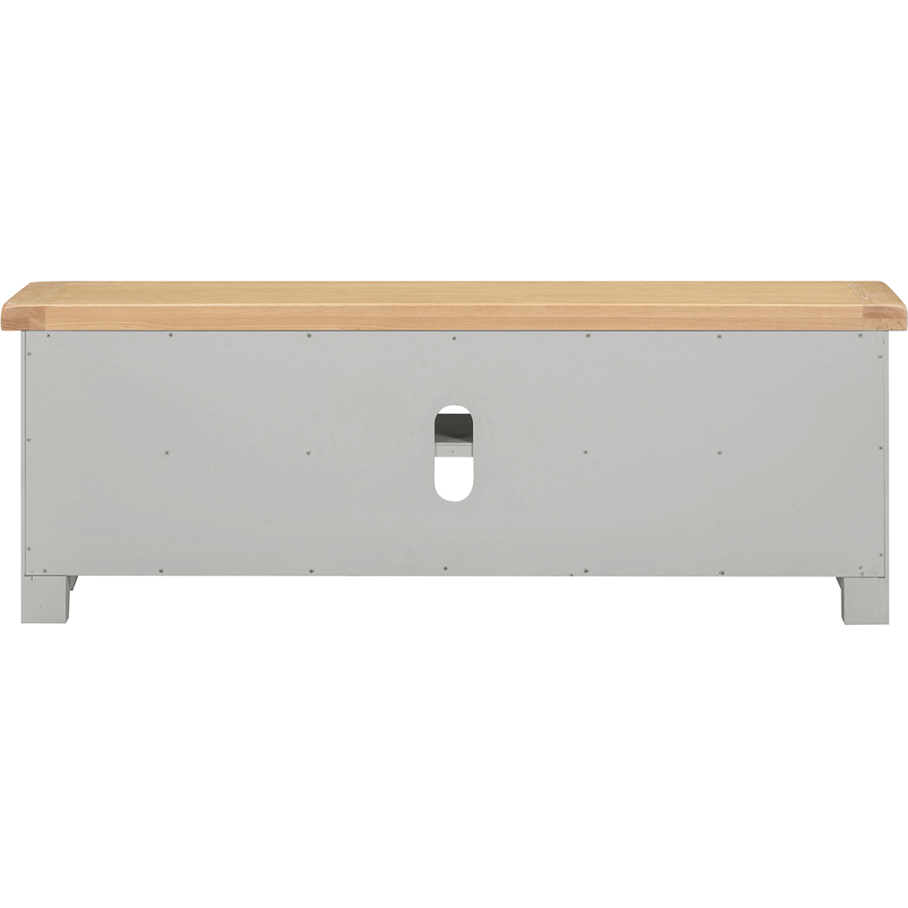 Seconique Windsor 2 Door 2 Shelf Pebble Grey and Oak Straight TV Unit Image 6