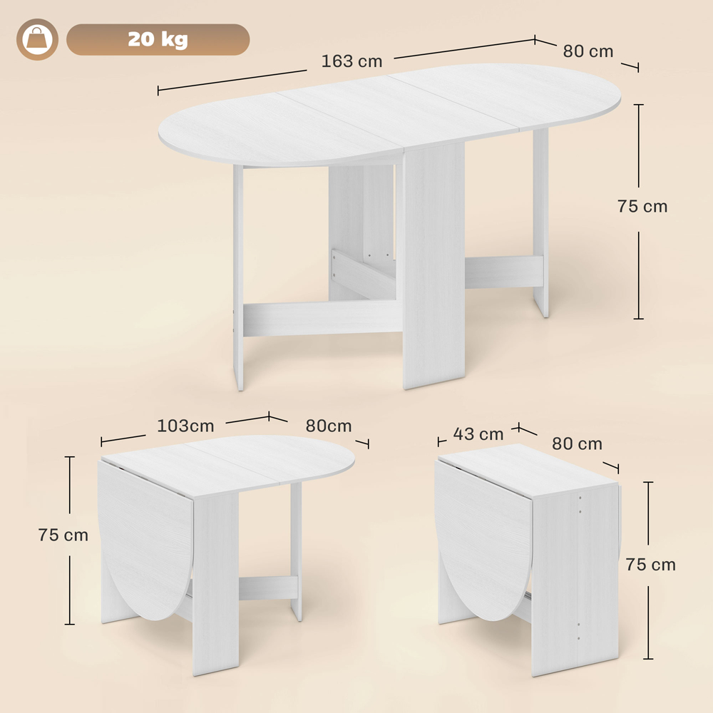 HOMCOM 6 Seater Oval Ash Wooden Effect Dining Table Image 9