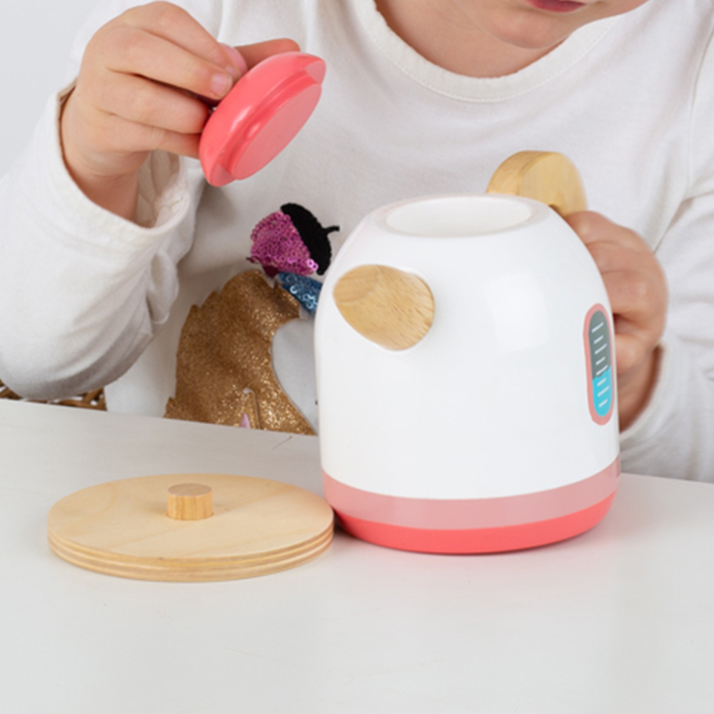 Bigjigs Toys Pink Wooden Toy Kettle Image 6