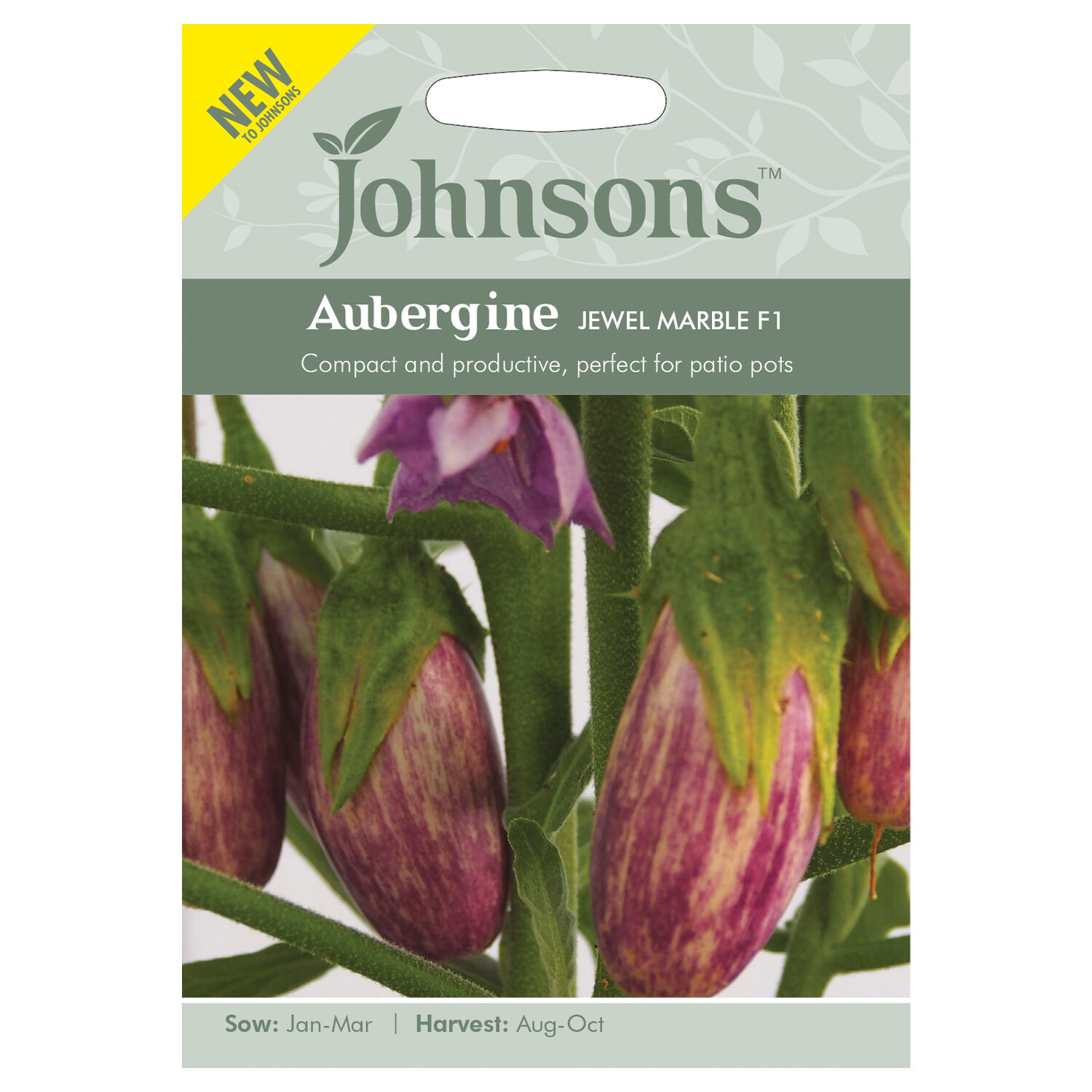 Johnsons Aubergine Jewel Marble F1 Vegetable Seed Image 2