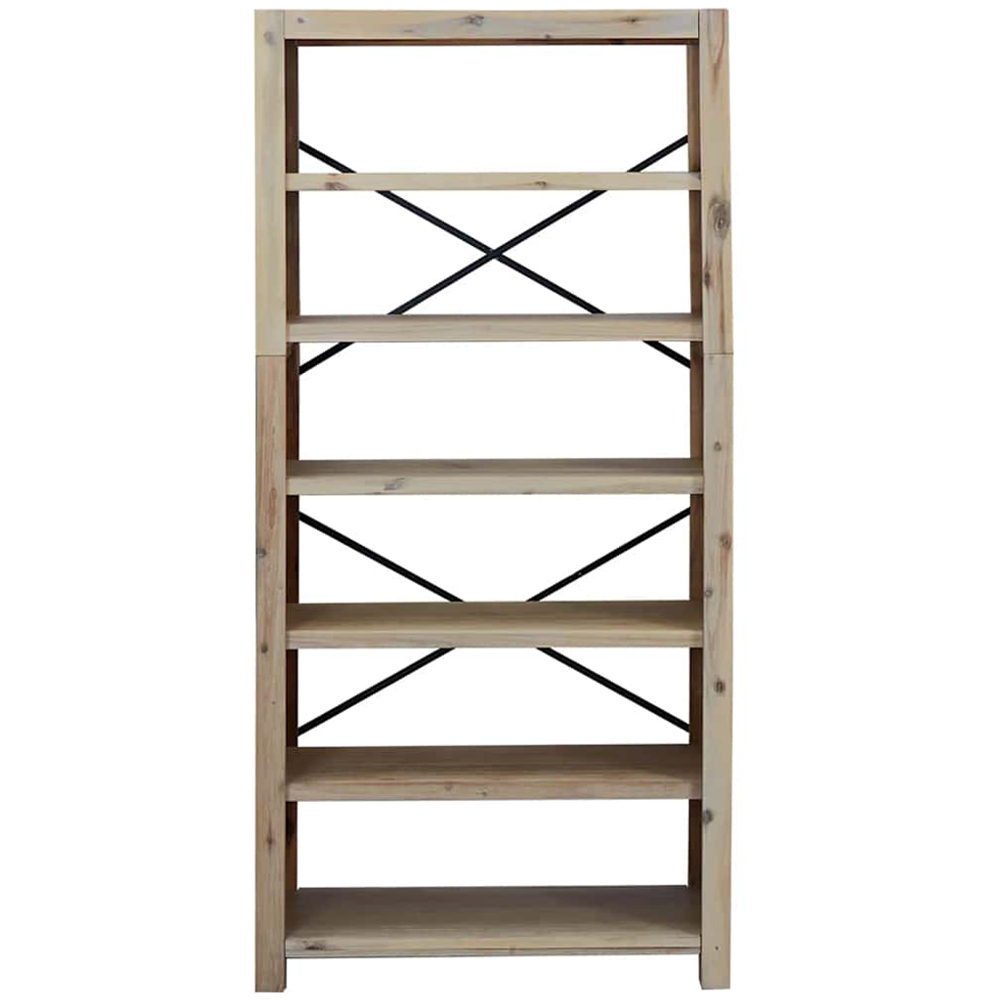 vidaXL 6 Shelf Solid Wood Acacia Bookcase Image 3