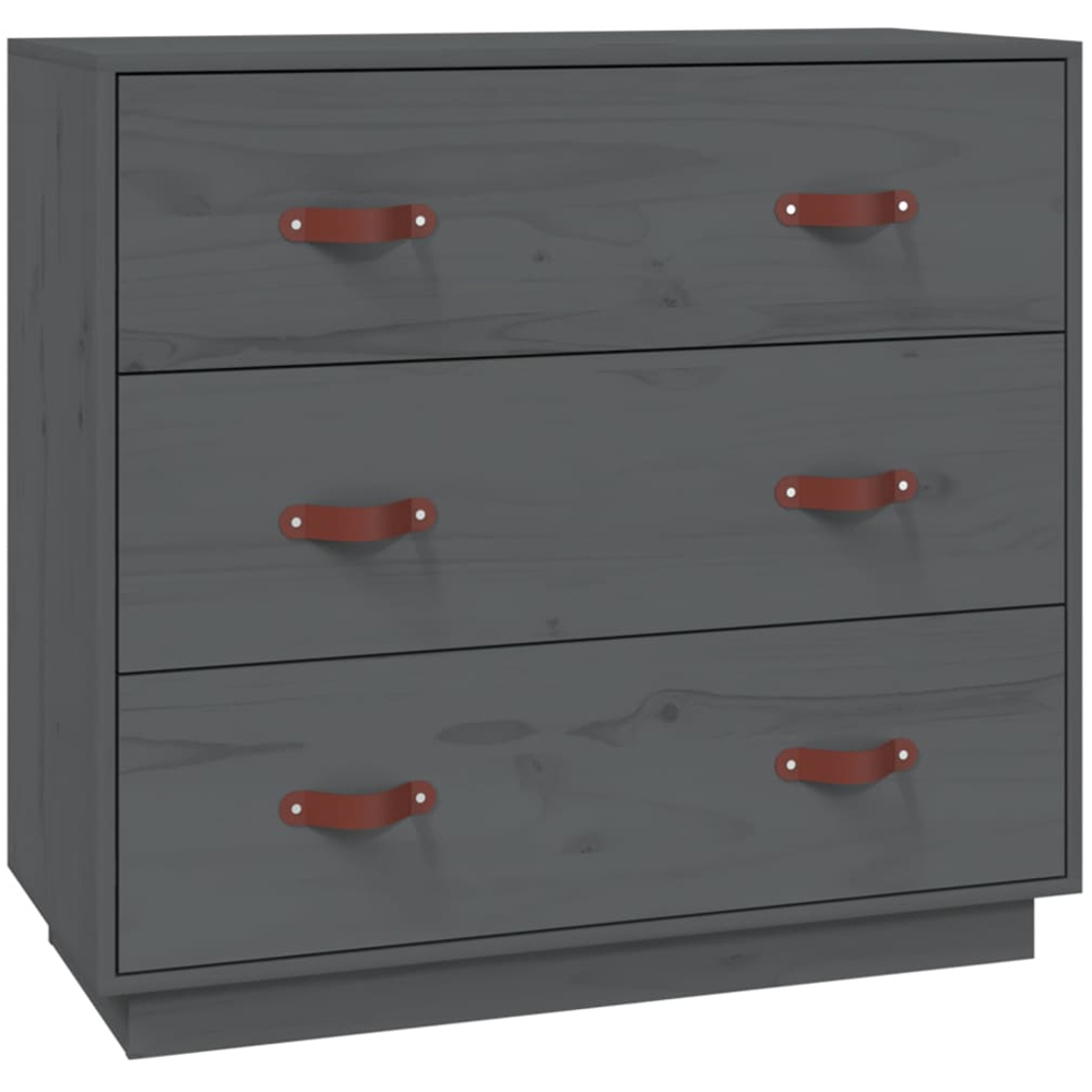 vidaXL 3 Door Grey Wooden Sideboard Image 2
