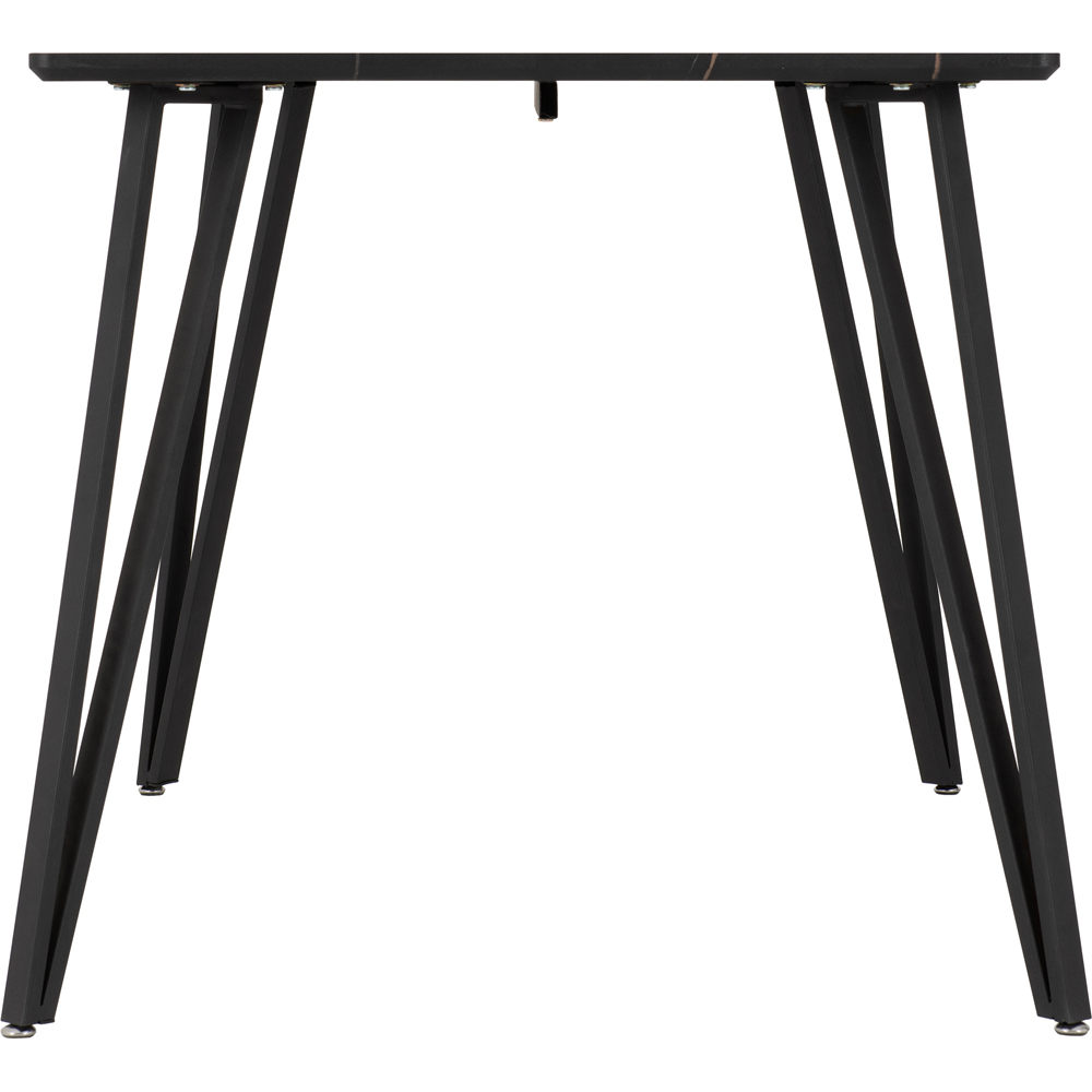 Seconique Marlow 4 Seater Black Dining Table Marble Effect Image 4