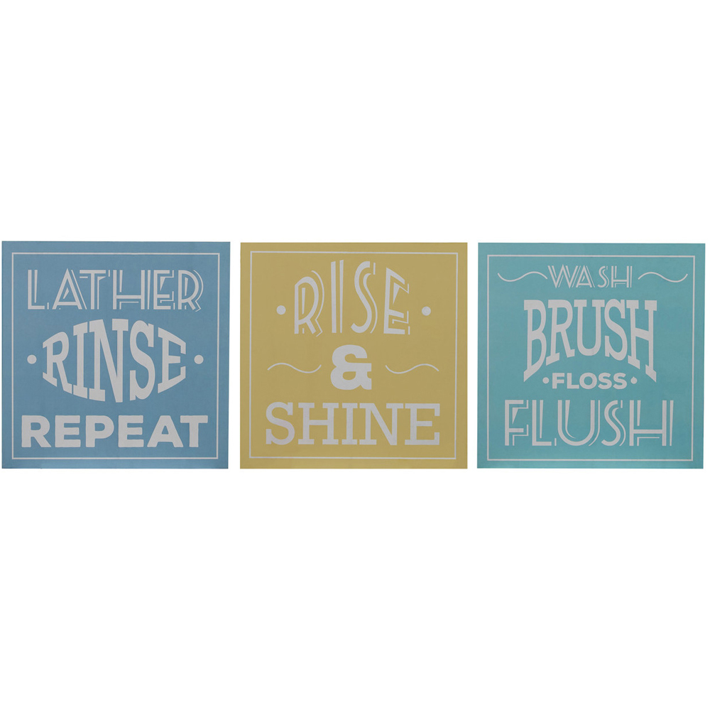 Premier Housewares Bathroom Wall Plaques Set of 3 Image 1