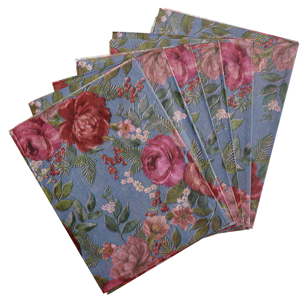 Wilko Majestic Bloom Floral Tissue Paper Wilko