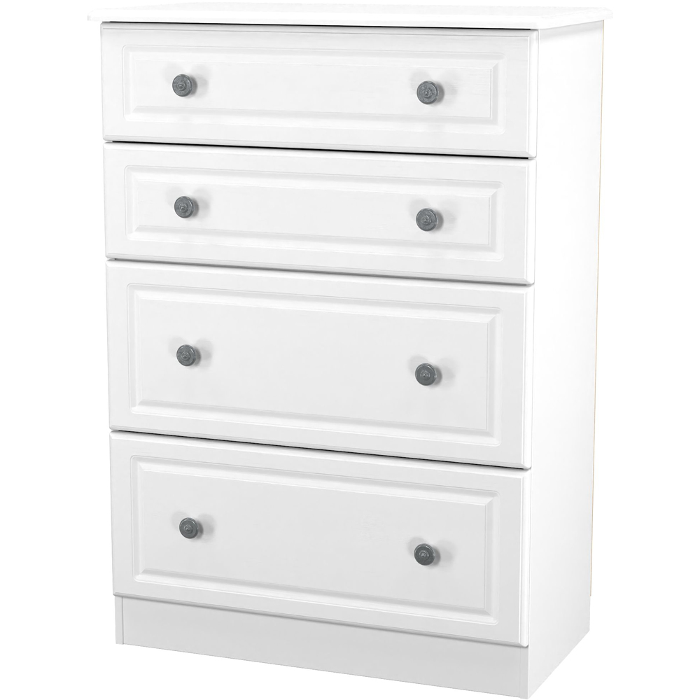 Crowndale Pembroke 4 Drawer Matt White Deep Chest of Drawers Ready Assembled Image 3