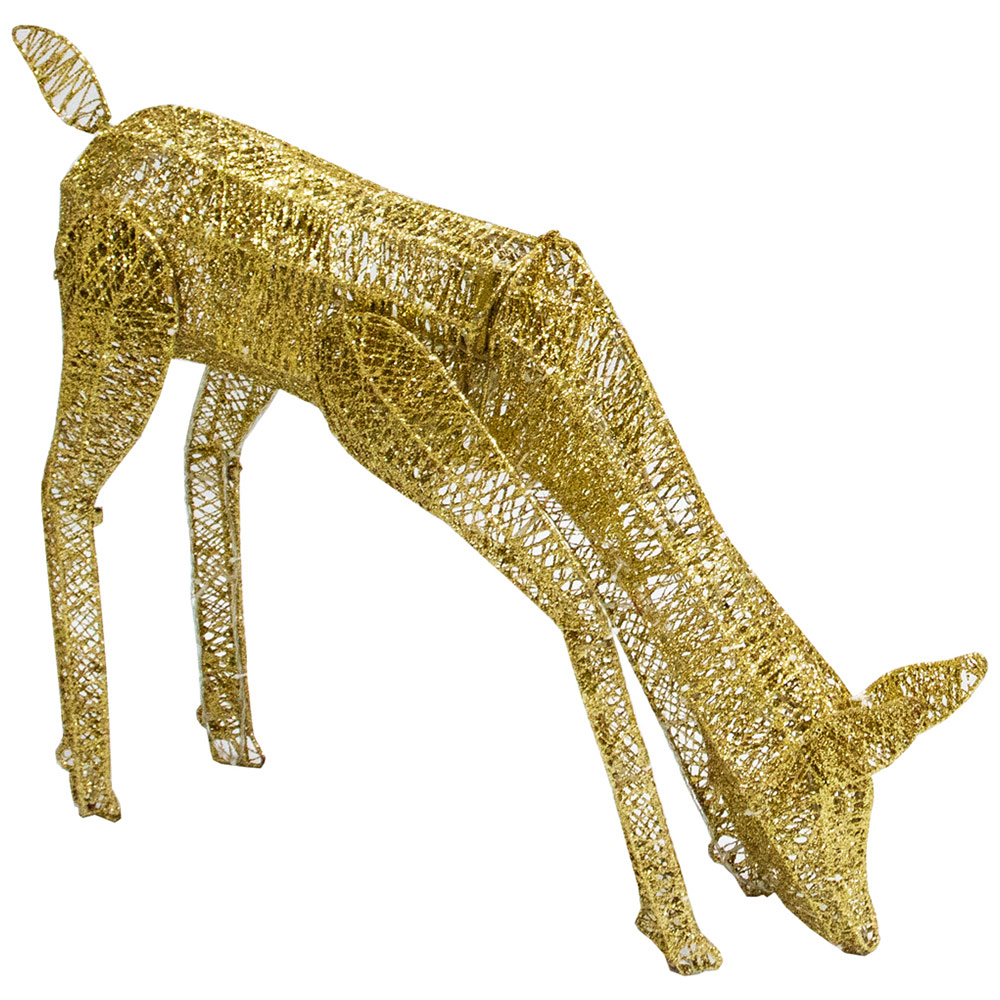 Monster Shop 61cm LED Gold Grazing Doe Reindeer Outdoor Christmas Decoration Image 2