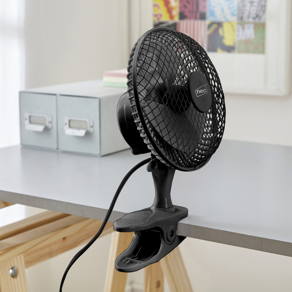 Neo Mini Clip Base Mount Desk Fan 6 inch Image 4