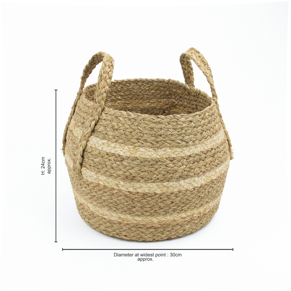 JVL Palma Maize Natural Storage Belly Storage Basket with Handle Image 7