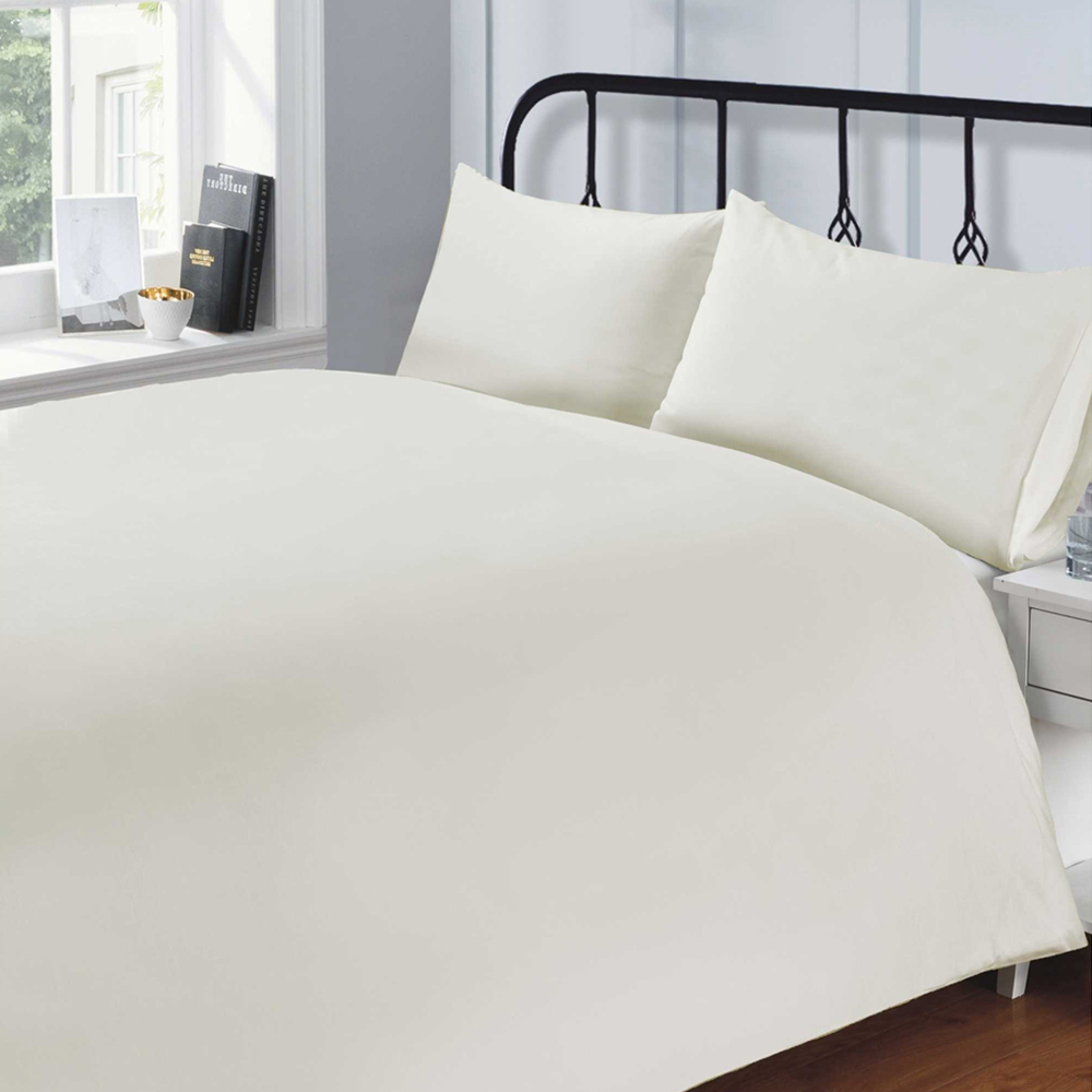 Rapport Home Single Cream 200 Thread Count Cotton Percale Quilt Cover Image 2