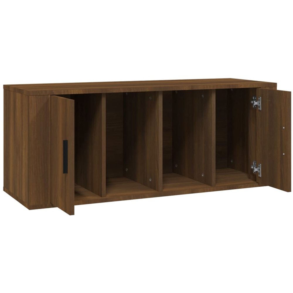 vidaXL 2 Door 2 Shelf Brown Oak TV Cabinet Image 7
