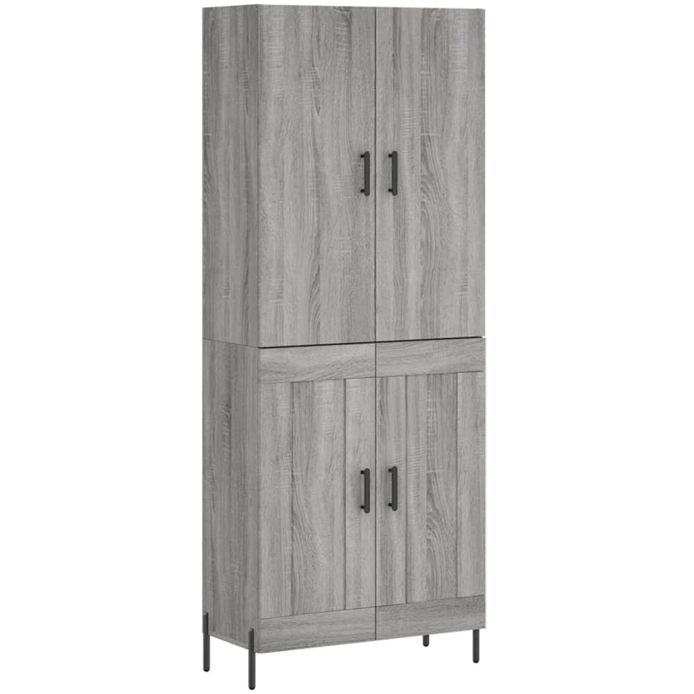 vidaXL 4 Door Grey Sonoma Highboard Image 2
