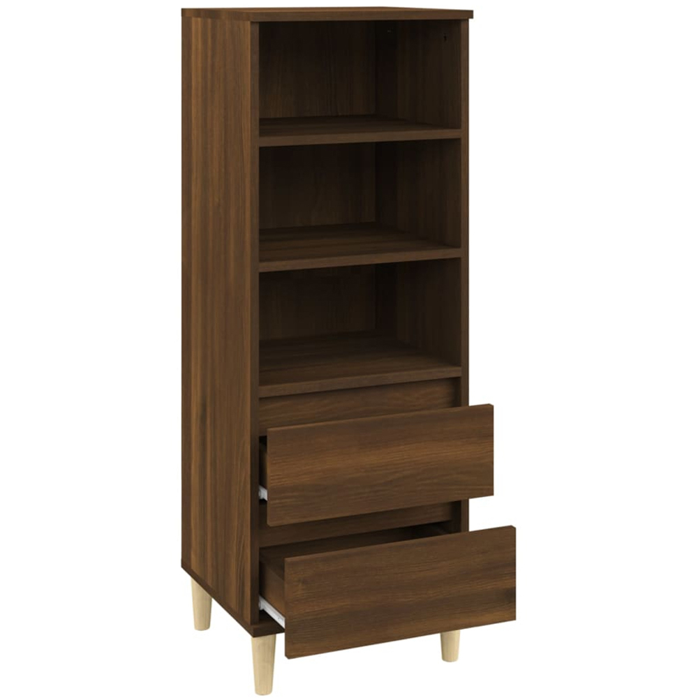 vidaXL 2 Drawer 3 Shelf Brown Oak Highboard Image 4