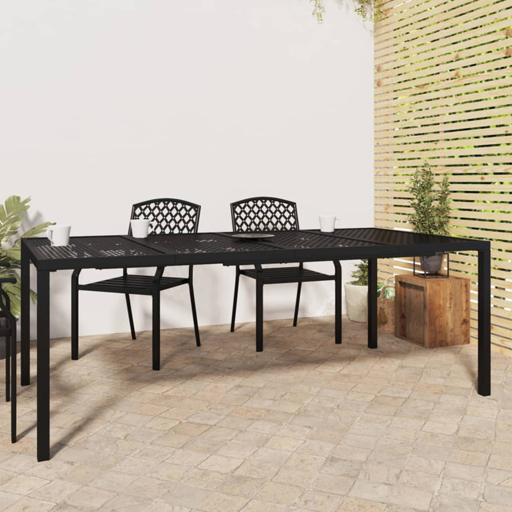 vidaXL 8 Seater Anthracite Powder Coated Steel Mesh Square Garden Table Image 1