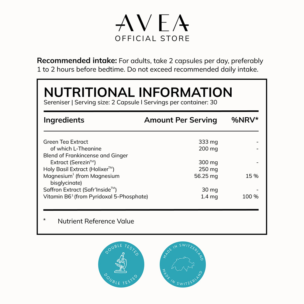 Avea Sereniser Natural Sleep Support Capsules 60 Pack Image 6