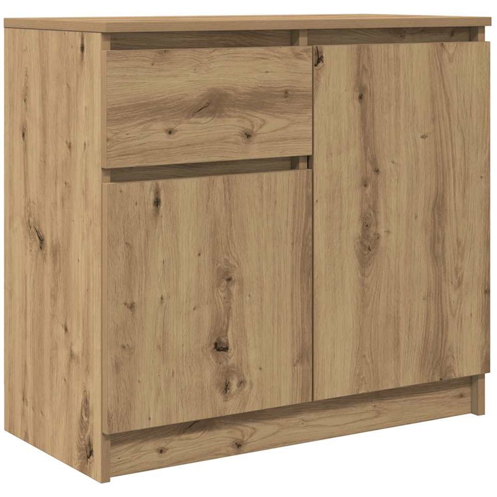 vidaXL 2 Door Single Drawer Artisan Oak Sideboard Image 2