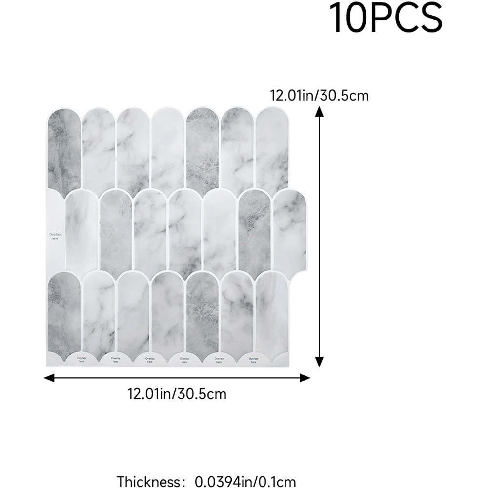 Living and Home Light Grey Marble Arch Self Adhesive Wall Sticker 10 Pack Image 9