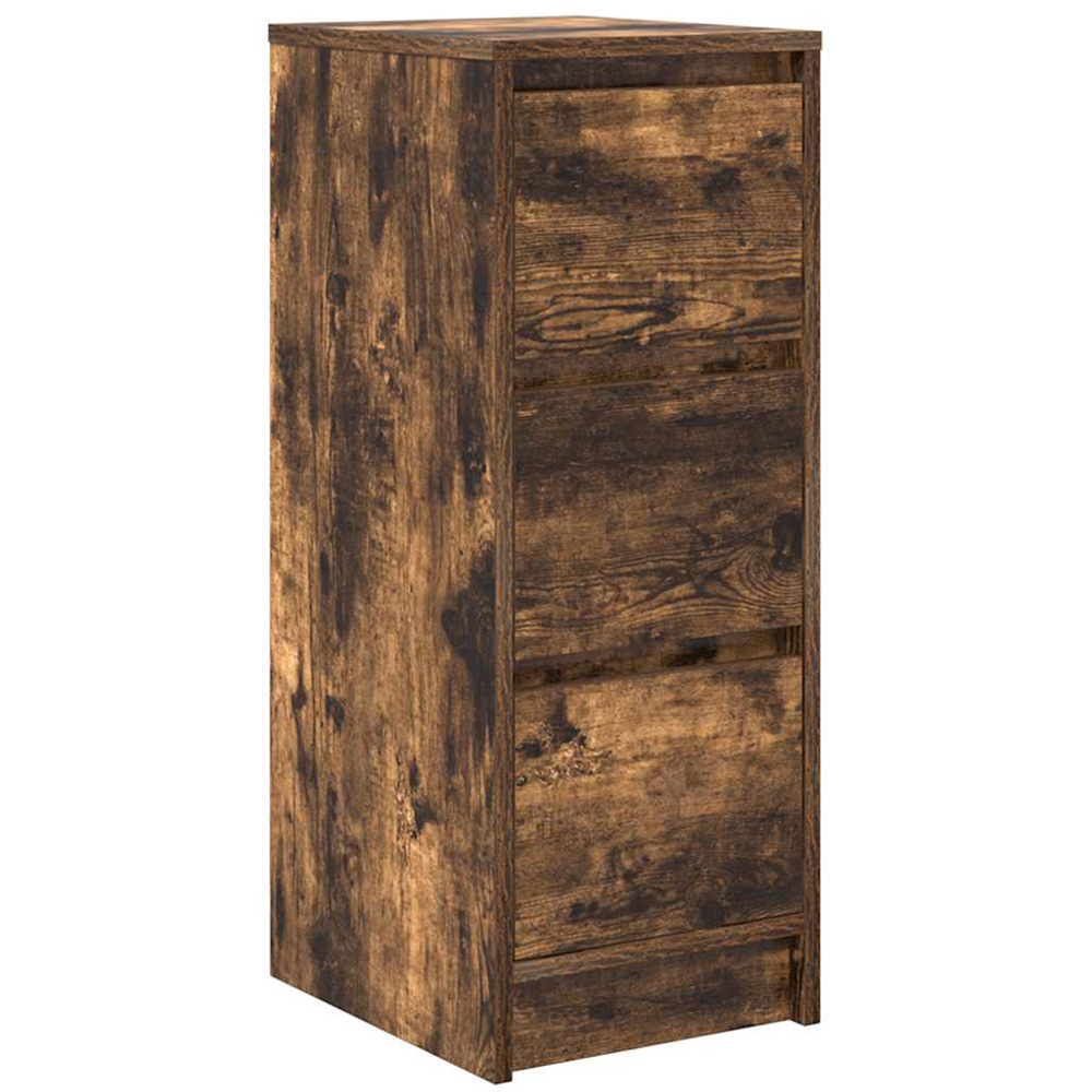 vidaXL 3 Drawer Smoked Oak Sideboard Image 2