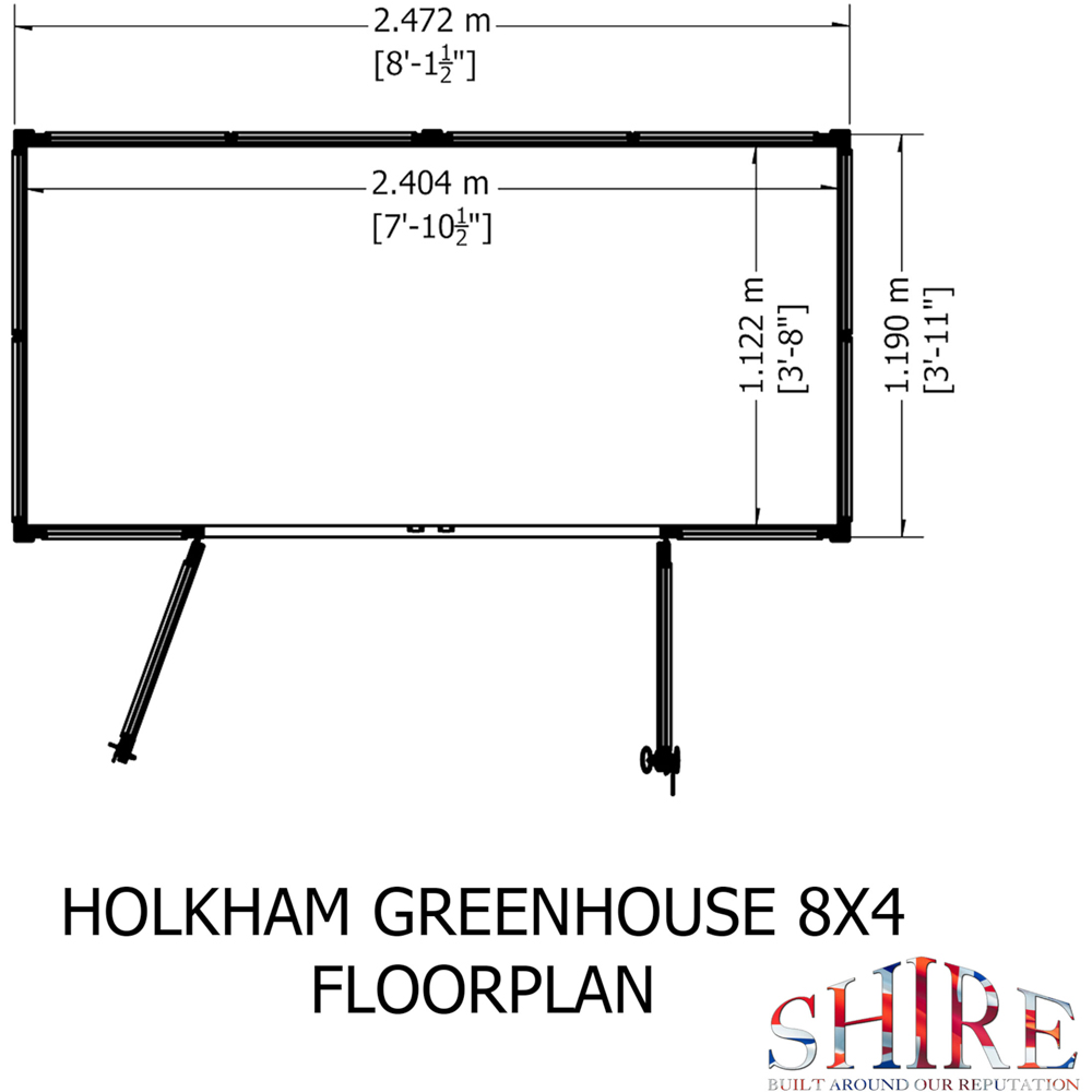 Shire Holkham 8 x 4ft Glazed Toughened Glass Greenhouse Image 7