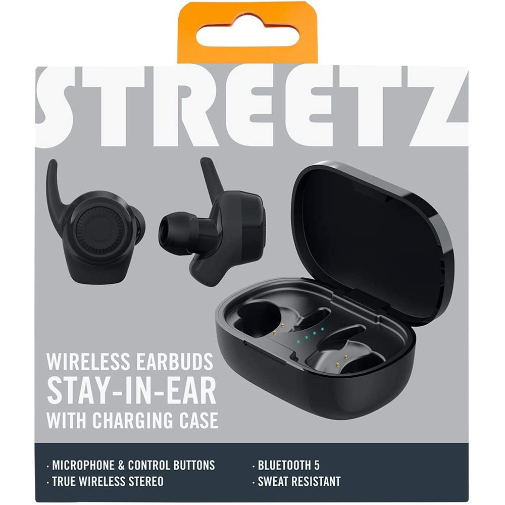 Streetz Black True Wireless Stereo Stay-in-Ear Sports Ear Buds Image 5