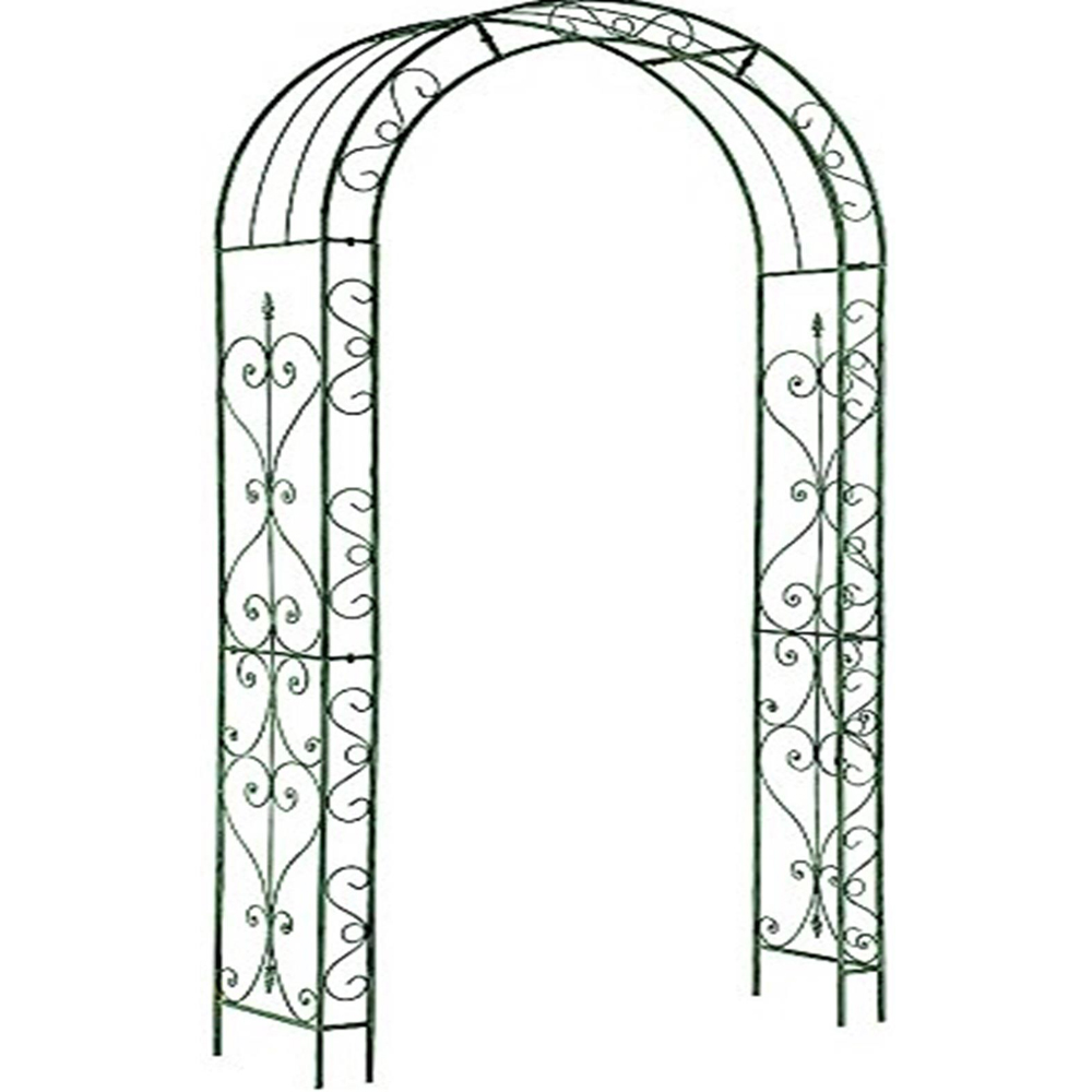 Gr8 Garden Black Metal Patio Rose Arbour Archway with Trellis Image 2