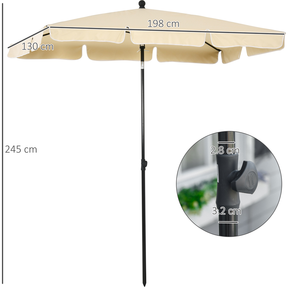 Outsunny Beige Tilting Parasol 2 x 1.25m Image 7