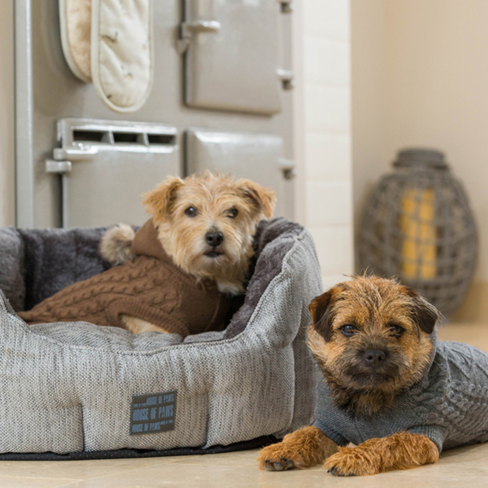 House Of Paws Extra Small Grey Hessian Bed Image 3