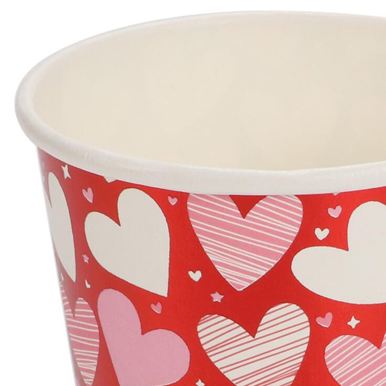 Pack of 8 Heart Paper Cups - Red Image 2