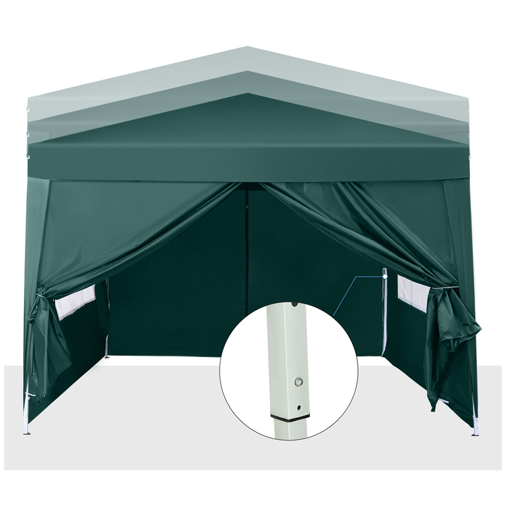 Outsunny 2.95 x 2.95m Green Heavy Duty Pop Up Gazebo with Sides Image 4