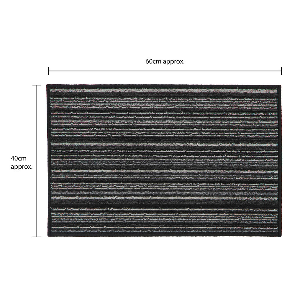 JVL Arona Black Indoor Machine Washable Doormat 40 x 60cm Image 9