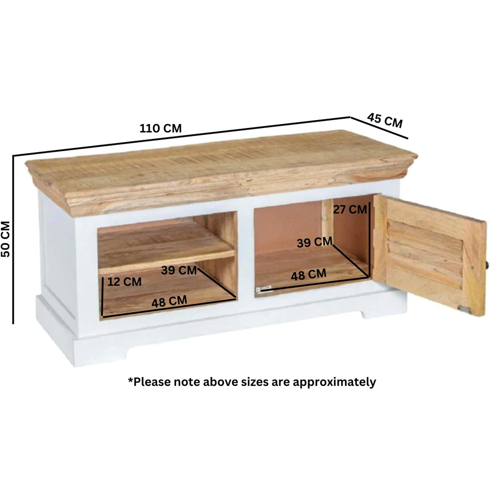 Brooklyn Alfie Single Door 2 Shelf Wood TV Unit Image 9