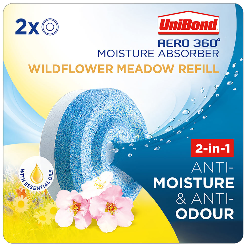 UniBond Aero 360 2 Pack Wildflower Meadow Moisture Absorber Refills Image 2