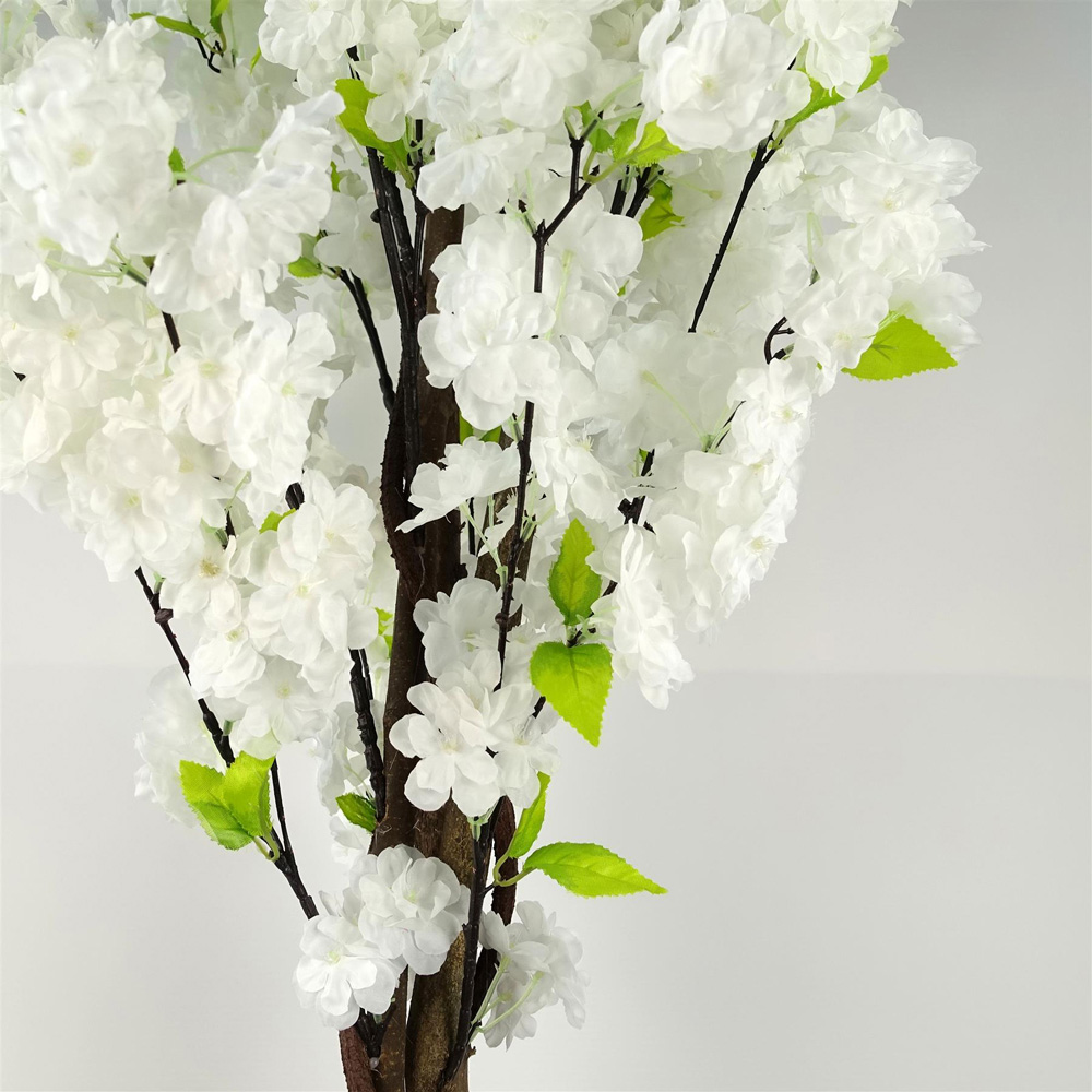 Leaf White Blossom Artificial Tree in Pot 150cm Image 2