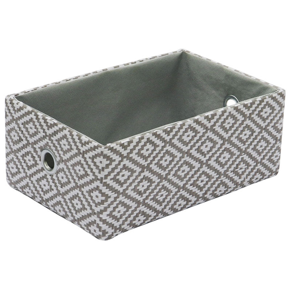 JVL Argyle Grey Rectangular Paper Storage Baskets Set of 3 Image 5