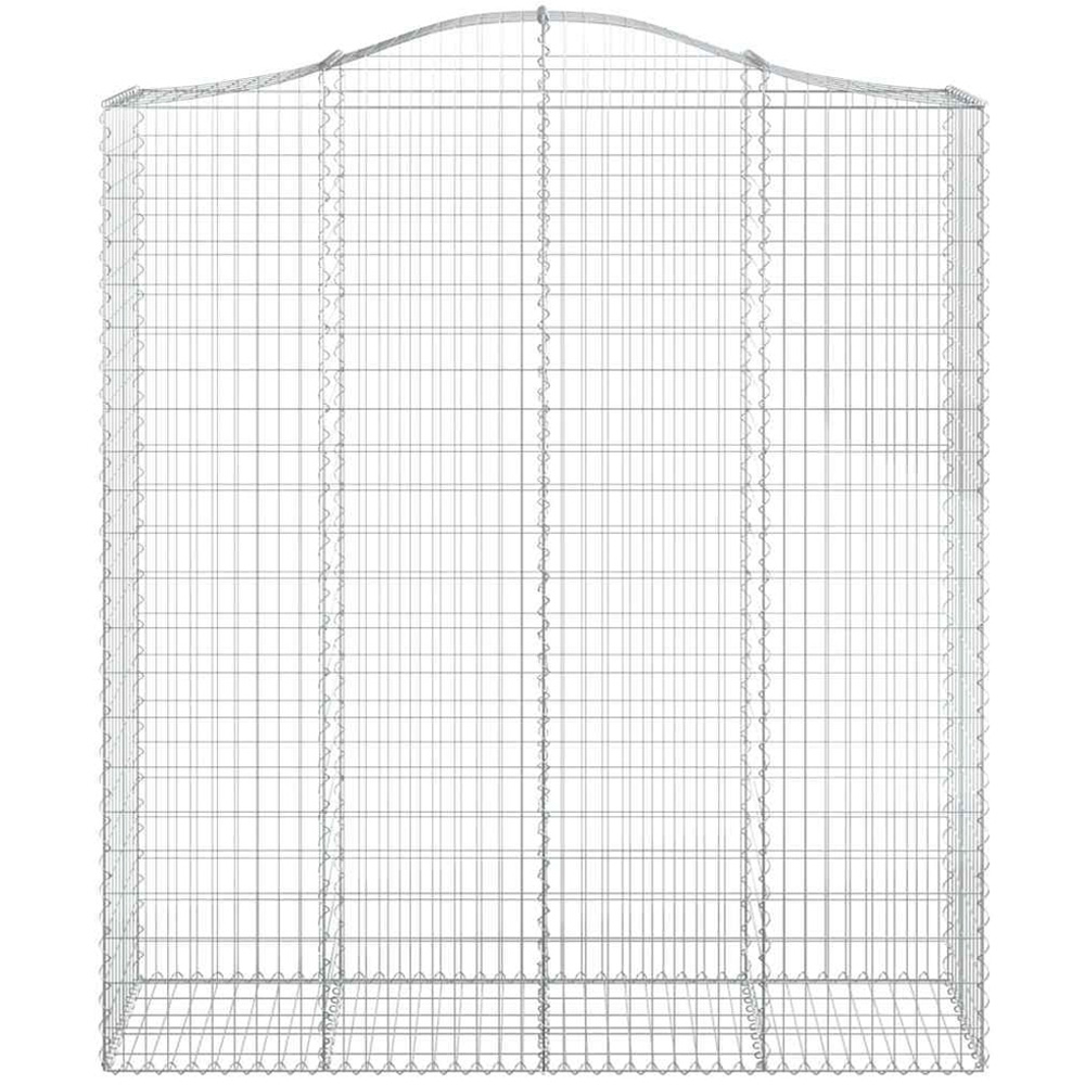 vidaXL Silver Galvanised Iron Arched Gabion Basket 200 x 50 x 220/240cm 7 Pack Image 2