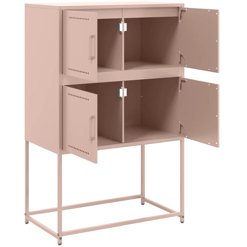 vidaXL 4 Door Pink Steel Industrial Style Sideboard Image 6