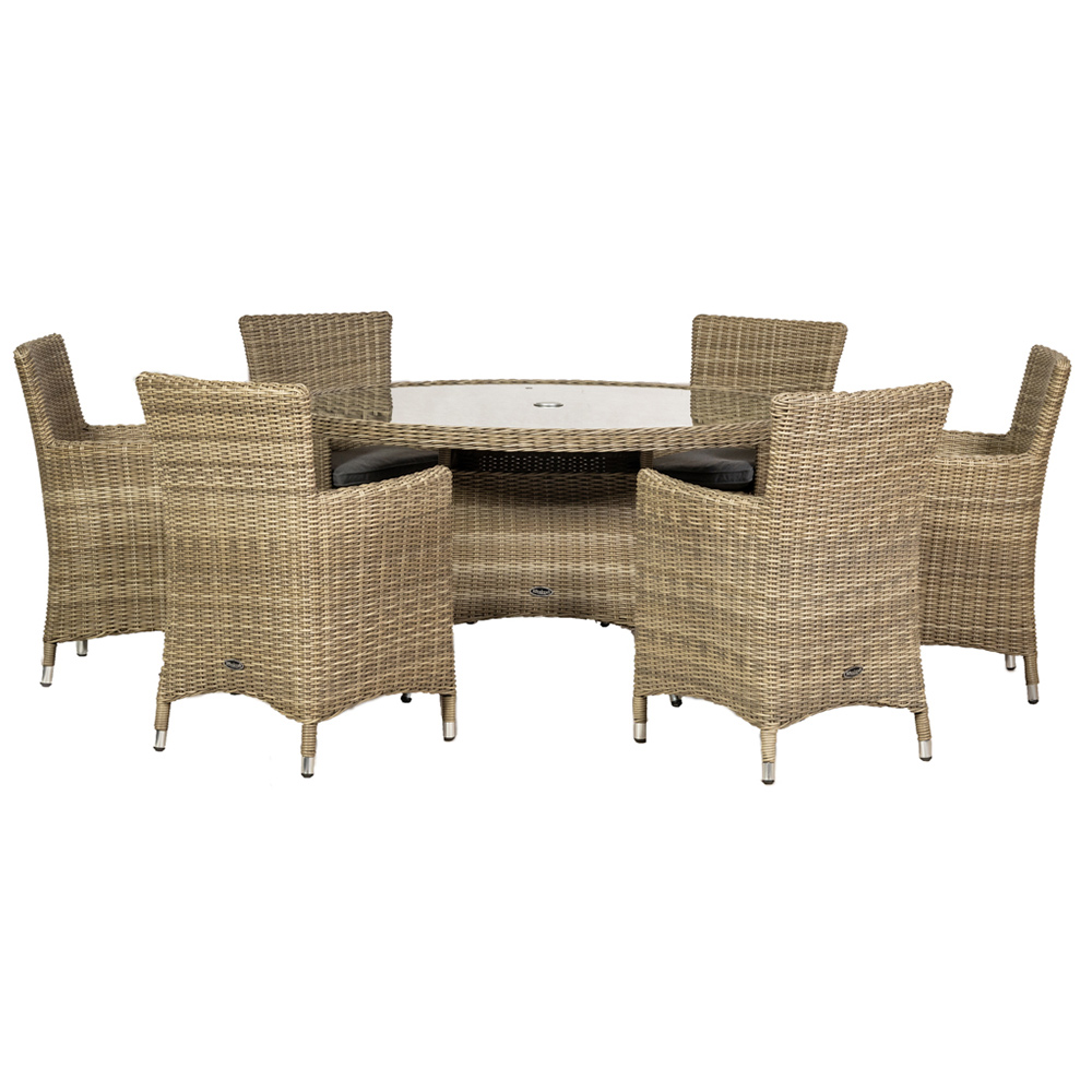 Royalcraft Wentworth Rattan 6 Seater Round Carver Dining Set Image 3