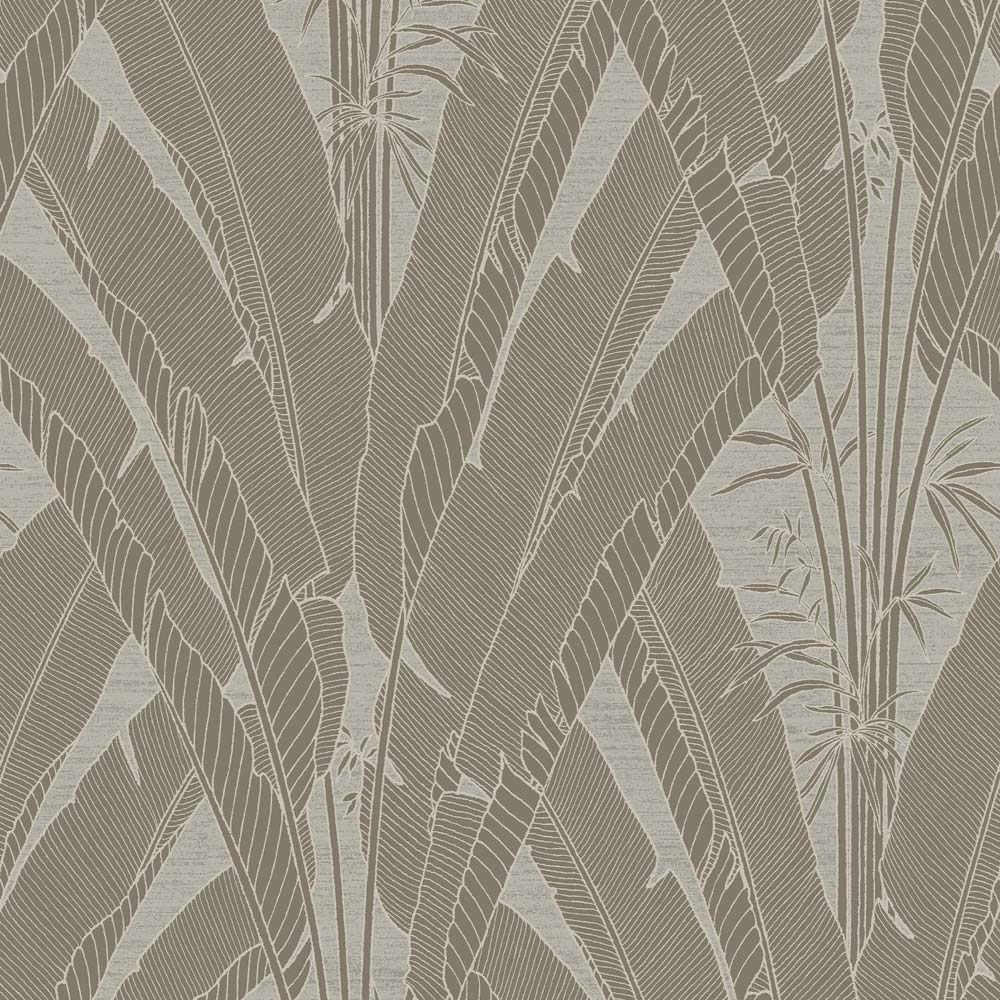 Fresco Leaves Beige and Gold Wallpaper Image 1