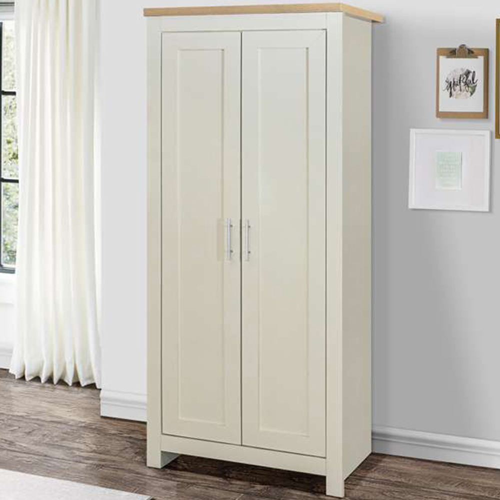 Highgate 2 Door Cream and Oak Wardrobe Image 1